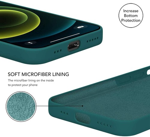 NUEVO - Funda de silicona líquida para iPhone 12 / iPhone 12 Pro 6.1", (Verde negruzco) - Imagen 4 de 4