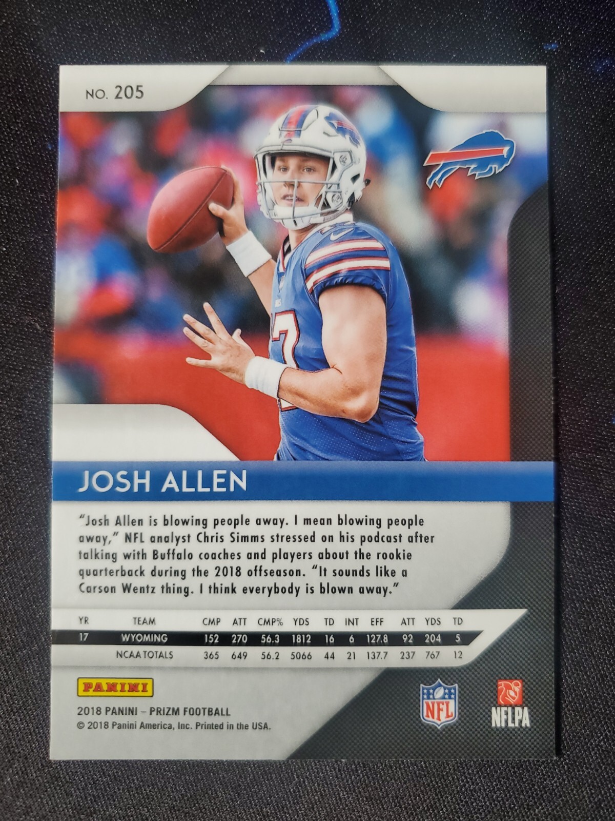 Josh Allen 2018 Panini Prizm Rookie #205 Buffalo Bills | eBay