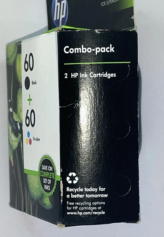 HP 60 Combo-Pack Cartuchos de Tinta Preto e Tricolor Expirados Maio 2015 Selados - Imagem 3 de 4