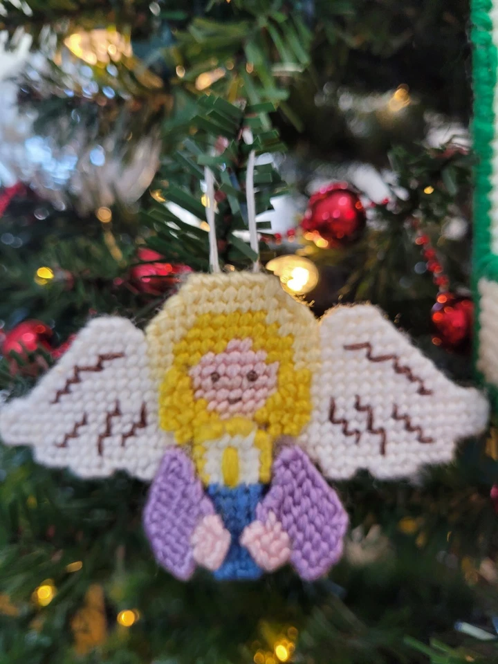 Avon Tejido Tapiz Árbol de Navidad Adornos Conjunto de 3 Ángeles Especias Decoración de Vacaciones  Foto 3 de 4