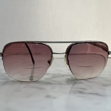 Vintage Sferoflex Ber Del 145 Gunmetal Oval Pilot Italy Sunglasses Frames Only