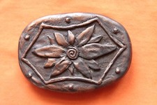 Beautiful Vintage Unique Pewter Artist Hand Made Flower Design Belt Buckle