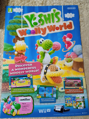 Yoshis Wooly World Very Rare Advertising Stand Poster