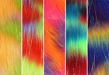 Faux Fur Long Pile Rainbow Sparkling Tinsel Fabric / 60" Wide / Sold By The Yard