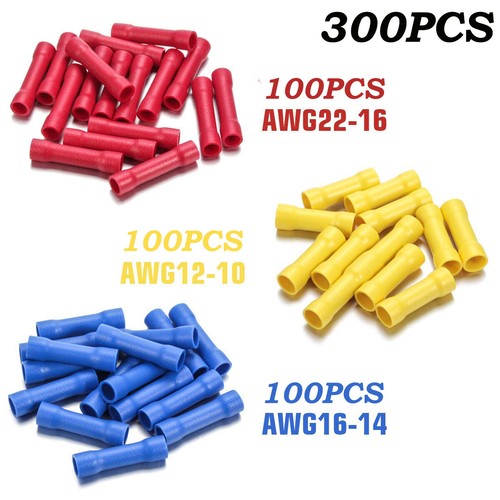 500 Stck. Vollisolierte Verkabelung Gerader Draht Stoßspleiß Crimp Terminal Stecker - Bild 21 von 28