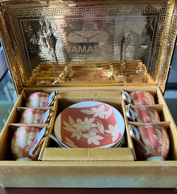 Yamasen Gold Collection Fine Porcelain Japan 24K Gold Plated Coffee Set (12 pcs)