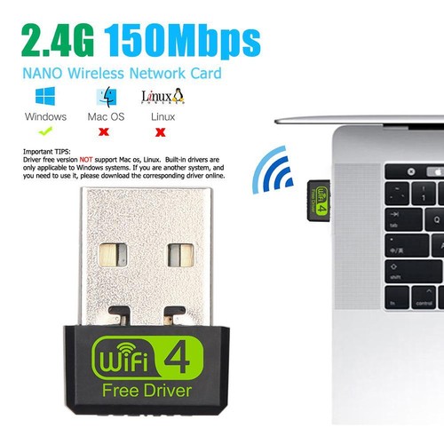 150Mbps Free Driver USB Wireless Adapter WiFi Receiver Dongle Network Card UK - Bild 3 von 6