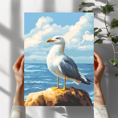 Möwe Pixel Art Poster Schöne Wanddeko Dekoration