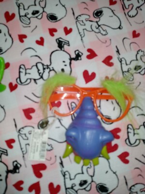 Vintage 80s Russ Blue Nose Orange Glasses Troll Green Eyebrows Hair NEW NOS