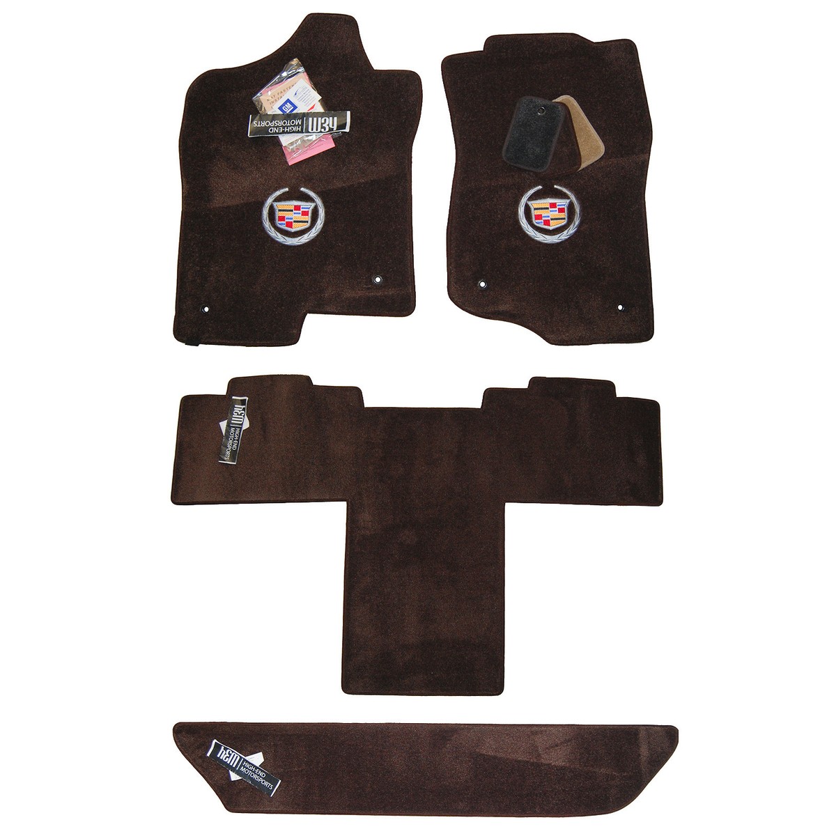 Ultimat 32oz Ebony Floor Mats For 2007-2014 Cadillac Escalade – Front Set, Sideways Logos