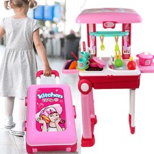 Multifuction Portable Luggage Kitchen Chef Pretend Playset Kids Christmas Gift