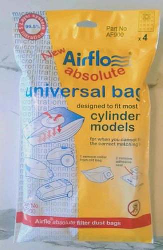 Universal Vacuum Cleaner Bags 4 Pack Compatible With Most Bag Models - Airflow