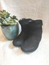 Girls BLACK ANKLE BOOTS Mock Suede DRESSY Size 11