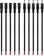 DC Barrel Power Plug Pigtail Cable 2.1mm x 5.5mm Male Female Jack Connector Cord