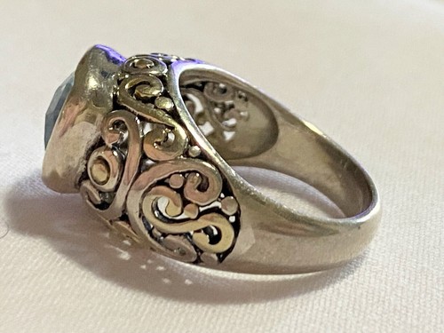 Sterling Silber 925 filigran Design Blautopas Edelstein Ring Gr. 7 - Bild 5 von 7
