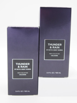 (2) Bath & Body Works Men's Collection THUNDER & RAIN Purple Cologne 3.4oz New