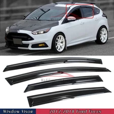 For 2012-2018 Ford Focus ST SE 4 Door Wavy Mugen Style Window Visors Rain Guards