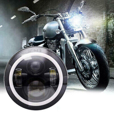 LED headlight for Suzuki Intruder 1400 - Round motorcycle optics approved