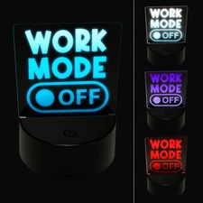 Work Mode Off Switch 3D Illusion LED Night Light Sign Nightstand Desk Lamp