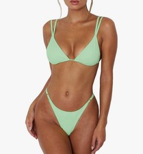 Woman s Swim Bikini Mint Green Removable Pads Thong Size Medium New with Tags