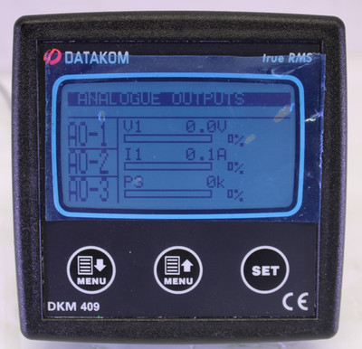 DATAKOM DKM-409-PRO-AT-DC Network Analyzer Multimeter Panel, For Parts/ Repair