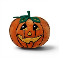 Vintage 90s Pumpkin Pillow Fuzzy Cartoon Hall...