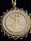 1941 US Walking Liberty Silver Coin Pendant Necklace