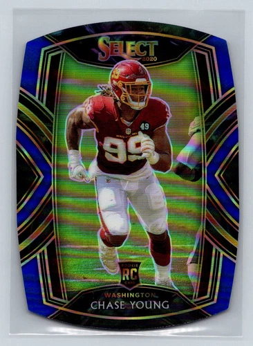 2020 Panini Select #264 Chase Young Blue Prizm Die Cut Washington Football Team