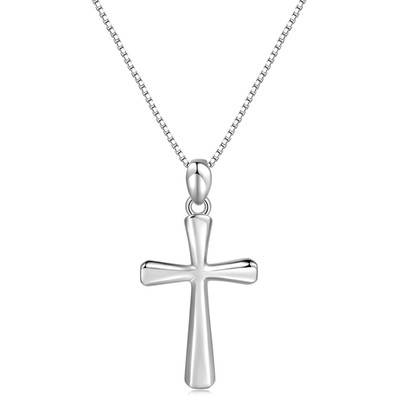 Sterling Silver Cross Necklace for Women 925 Sterling Silver Simple Classic C...