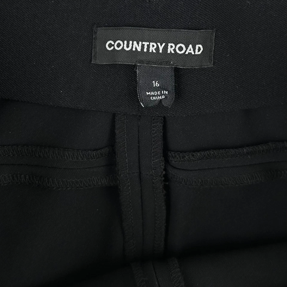 Country Road Pants Womens Size 16 Black Classic Corporate Flat Front Ankle Zip - image 2 of 4