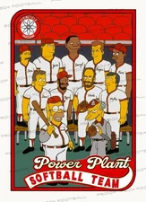 Springfield Nuclear Power Plant Softball Team Card Simpsons Custom Trading Card