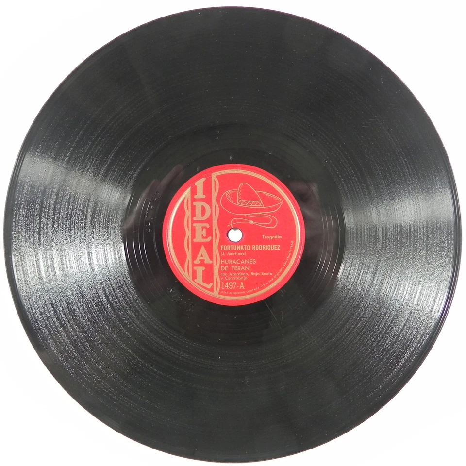 Los Huracanes De Teran - Fortunato Rodriguez / Olvidame Ideal 1497 78 RPM Latin - Image 2 of 4