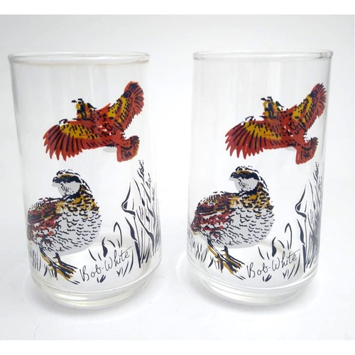Vtg Bob-White Quail Tumblers Drinking Glasses - Picture 1 of 5