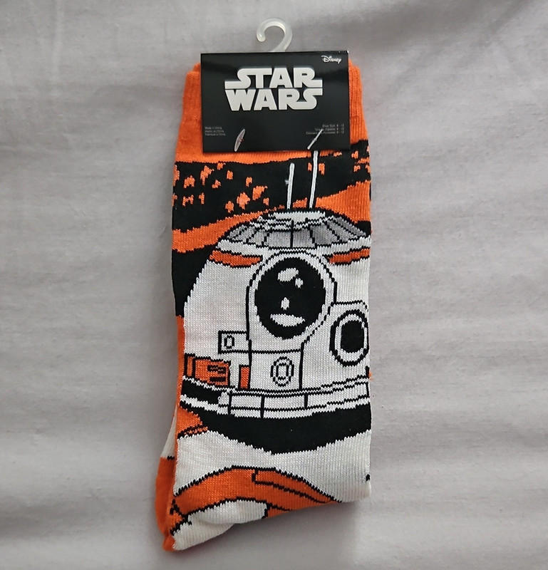 Hypnotic Hats Ltd. Star Wars BB-8 Loot Crate Exclusive Socks Orange White Black