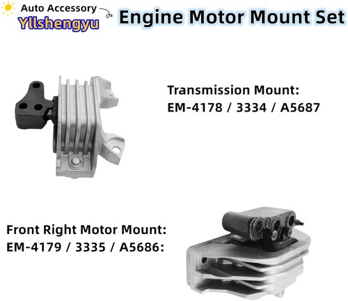 3pcs Engine Motor & Transmission Mount Kit for 2011-2020 Dodge Journey 2.4L L4 - Afbeelding 4 van 5