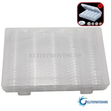 100PCS Coin Capsules + White Gaskets & Box 30mm Clear Round - Secure Protectio