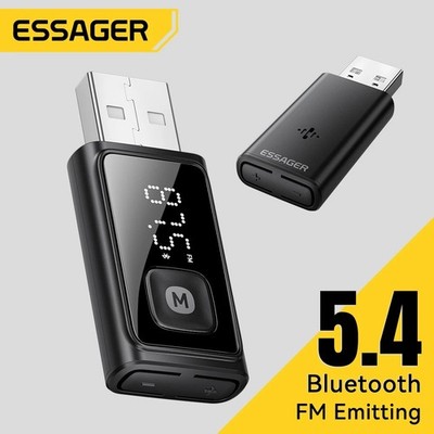 ESSAGER Bluetooth 5.4 Car Adapter, Wireless FM Transmitter, Audio Receiver