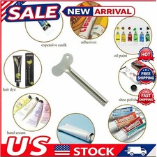 5pc Stainless Steel Toothpaste Squeezer Easy Key Dispenser Rolling Holder Daily