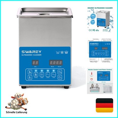 Swarey 100W Ultraschallreinigungsgerät mit Timer für Brillen und Motorradteile