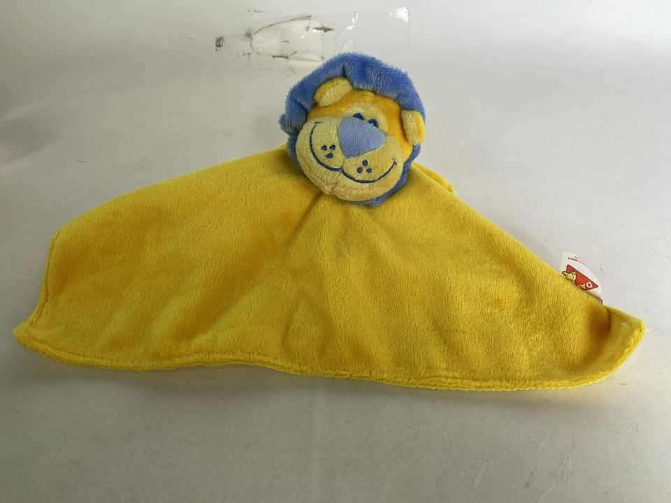 Manta de seguridad para bebé Dakin Lion Lovey amarilla azul melena Foto 2 de 4