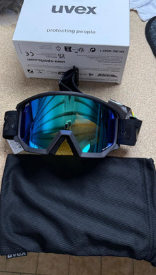 OP-1522 uvex athletic CV Skibrille unisex black matt-blue green B-WARE