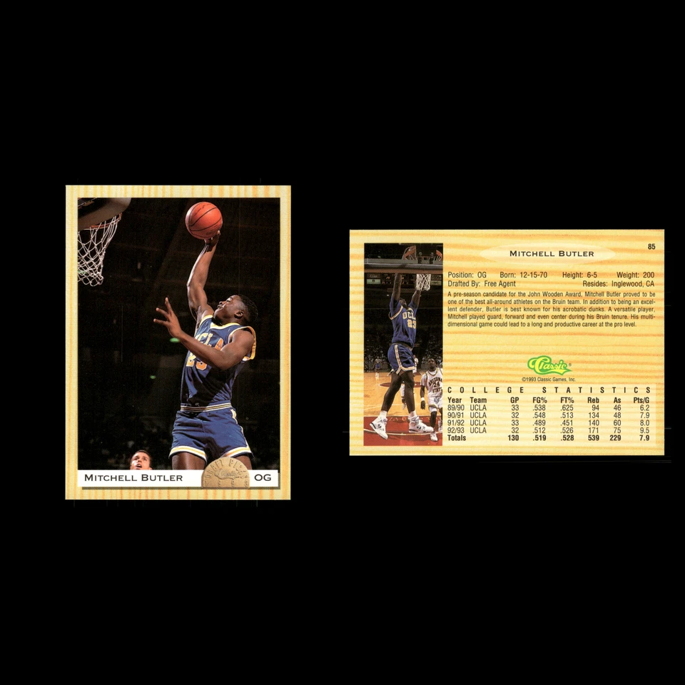 Mitchell Butler #85 1993-94 Classic Draft Picks UCLA Bruins Basketball Card NBA - Image 3 of 3
