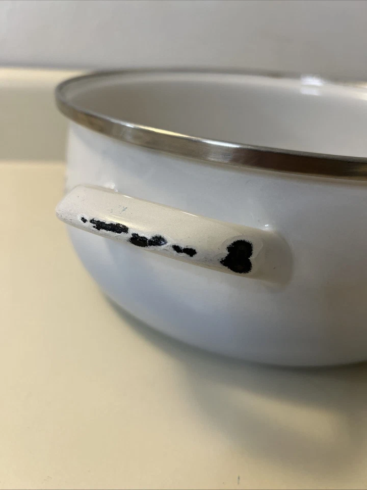 Vtg Crowning Touch Spring Harvest Blossom Porcelain Enamel Cookware Pot 8.5 READ - Image 3 of 4