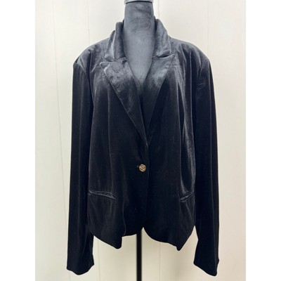 Women's Draper James RSVP Black Velvet Blazer, Size 2X