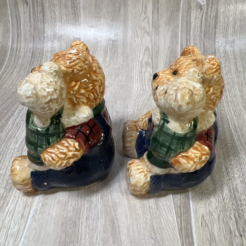 GKAO Shaker sale e pepe vintage papà orso e cucciolo con tappi Cottagecore rustico - Foto 3 di 14