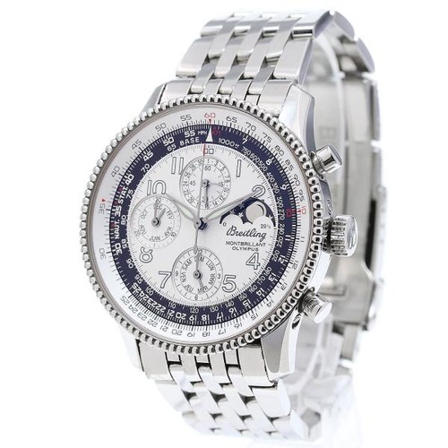 BREITLING NAVITIMER MONTBRILLANT OLYMPUS A19350 42mm SS Silver...