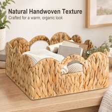 Woven Storage Baskets, Large Wicker Shelf Baskets with Handles, 2 Pac