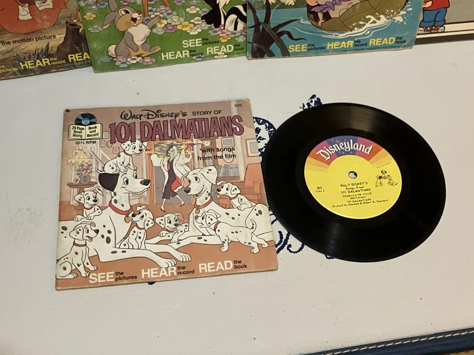 Lot 10 Vintage SEE HEAR READ Books - Disney, Kid Stuff 33 1/3 Record Free Ship Foto 3 de 4