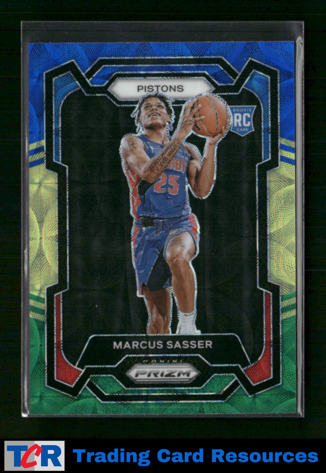 2023-24 Panini Prizm #174 Marcus Sasser Prizms Choice Blue Yellow Green