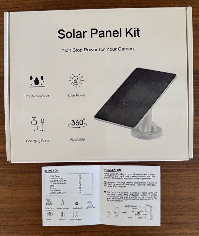 Universal Solar Panel Kit Charger For Ring Video Doorbell New In Box